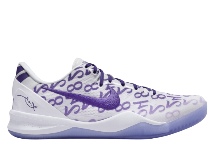 Nike Kobe8 バスケットボールシューズ ホワイト/パープル Nike Kobe 8 Protro Court Purple (GS) - FN0266-101 Raffles
